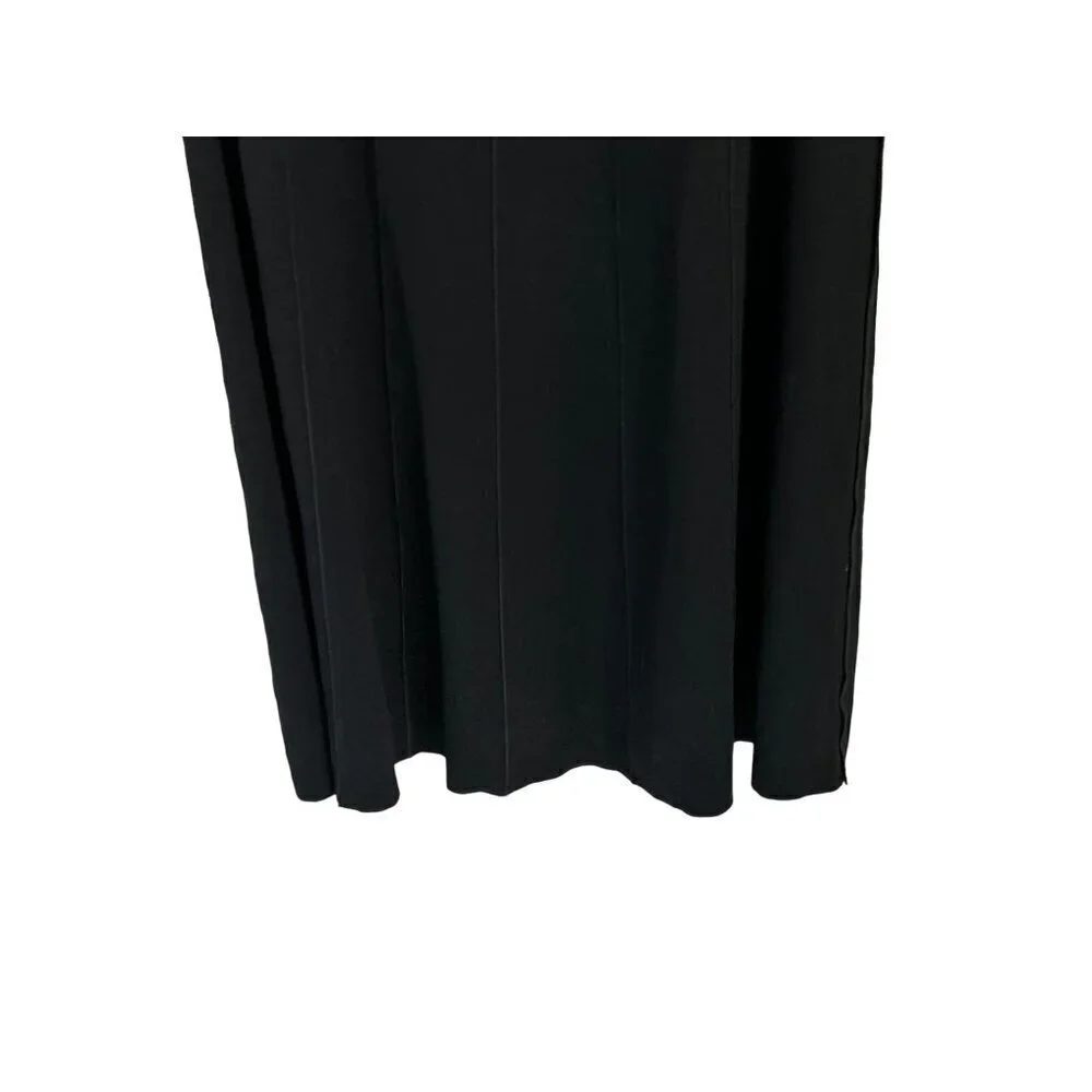 EILEEN FISHER A-Line Skirt Black Knitted Wool Viscose Blend Size Med